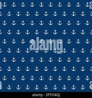 Nautical anchor pattern. Vintage vector seamless anchors pattern  design. Creative background for yacht club t-shirt or clothing for sea vacation Stock Vector