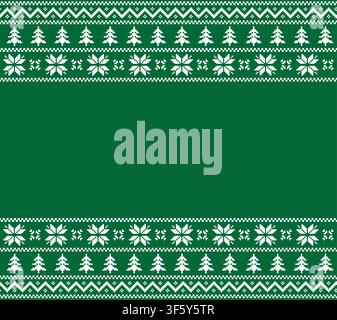 Vector seamless pattern featuring a cozy festive knitted sweater look. Great for winter holidays, backgrounds, packaging, and seasonal creative design Stock Vector