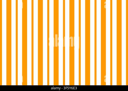 Repeated straight parallel stripes of different thickness. Vertical orange lines on white background. Geometric fabric print. Wrapping paper design Stock Vector