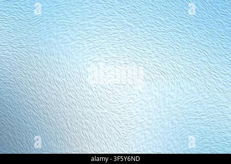 A bright, light blue abstract background with a prominent swirling circular wave pattern and a textured, painterly surface finish. Stock Photo