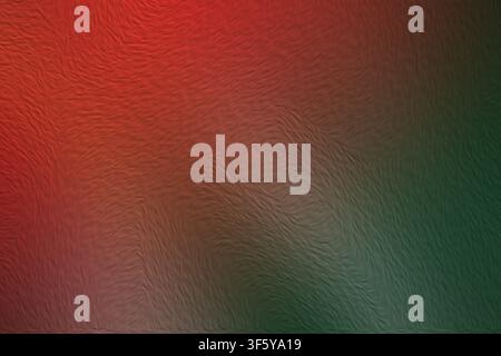 A vibrant abstract background showcasing a textured surface with flowing, wave-like patterns transitioning from deep red to forest green. Stock Photo