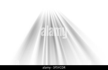 A clean and minimalist abstract background featuring sharp, converging light rays in shades of gray, isolated on a pure white background. Stock Photo