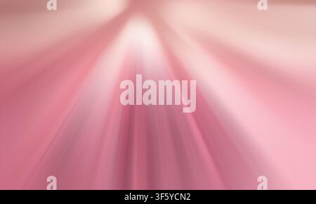 A soft and elegant abstract background with pink and rose-colored radial light rays converging at the top, evoking a sense of gentle movement. Stock Photo