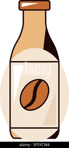 Coffee takeaway bag icon with roasted coffee beans for cafe packaging, restaurant branding, food delivery, sticker, mobile application, website interf Stock Vector