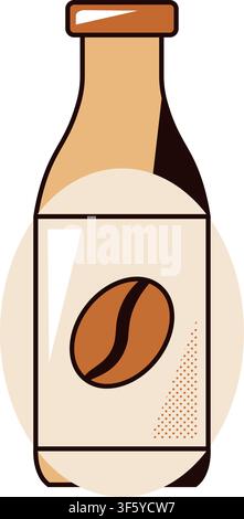 Coffee takeaway bag icon with roasted coffee beans for cafe packaging, restaurant branding, food delivery, sticker, mobile application, website interf Stock Vector