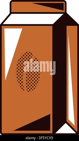 Coffee carton package icon for milk, beverage, cafe branding, food packaging, sticker, mobile application, website interface, and digital design. Isol Stock Vector