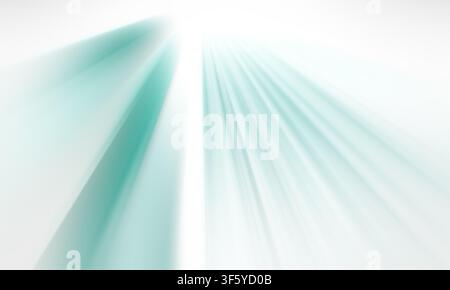 An abstract background featuring soft, converging light rays in shades of teal and white, creating a sense of motion and clarity. Stock Photo