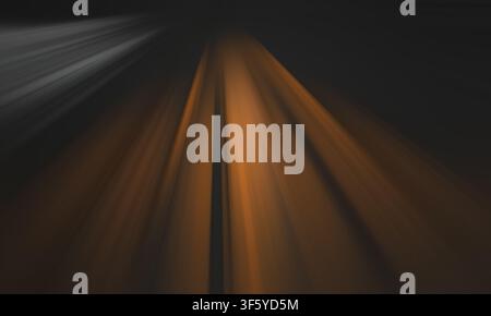 Abstract background featuring dark tones with streaks of orange light, creating a sense of speed and intensity in a minimalist composition. Stock Photo