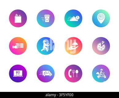 Food delivery and dining service Stock Vector