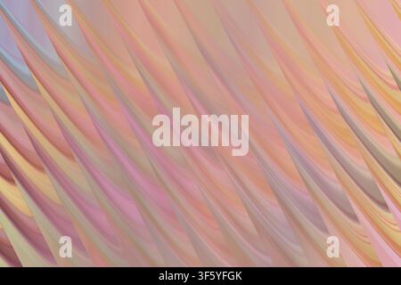 A mesmerizing abstract background featuring repeating diagonal wave patterns with soft gradients of peach, pink, and light orange hues. Stock Photo