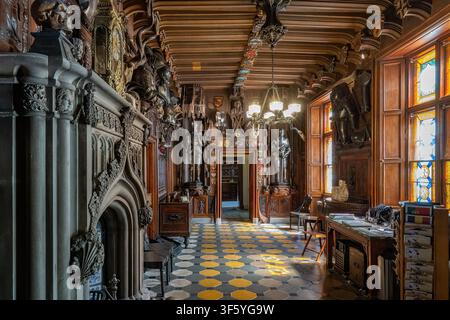 Entrance Hall in Abbotsford House, Melrose, Scottish Borders, Scotland, UK Stock Photo