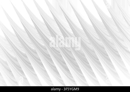 A monochrome abstract background featuring sharp, diagonal, wave-like structures in shades of gray and white, isolated on a white background. Stock Photo