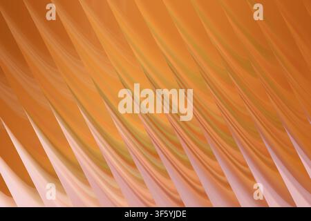 A striking abstract image featuring rhythmic, flowing wave patterns in warm shades of orange and soft pink, creating a sense of movement and energy. Stock Photo