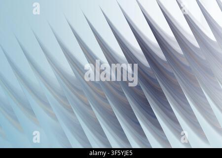 A high-resolution abstract fractal background featuring repeating, sharp diagonal spike shapes with cool blue and grey gradients. Stock Photo