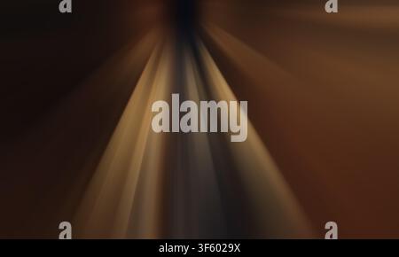 Abstract background featuring a dynamic motion blur effect with converging dark brown and golden light streaks, creating a sense of speed and depth. Stock Photo