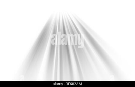 A clean and minimalist abstract background featuring sharp, converging light rays in shades of gray, isolated on a pure white background. Stock Photo