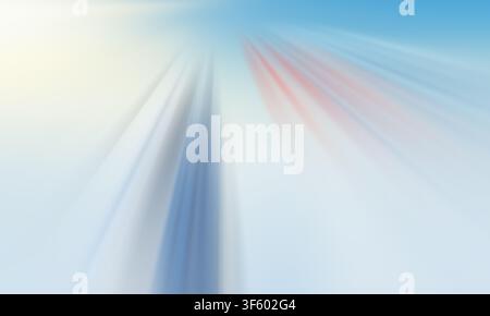 An abstract background featuring dynamic motion blur streaks in cool blue tones with subtle red accents, suggesting speed and direction. Stock Photo