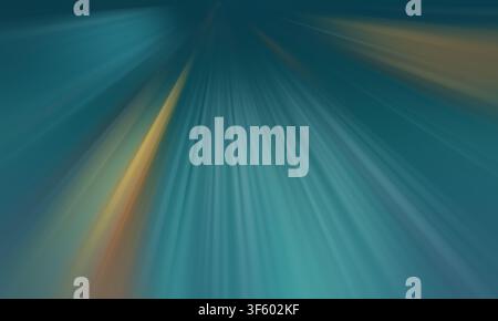 Abstract background featuring dynamic motion blur with dark teal and golden light rays, creating a sense of speed, energy, and futuristic movement. Stock Photo
