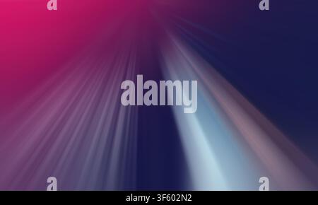 An abstract digital background featuring dynamic light rays emanating from the top center, blending vibrant pink and deep blue tones with motion blur. Stock Photo
