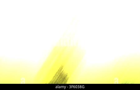Abstract composition featuring soft, diagonal streaks of bright yellow light fading into a clean, pure white background with subtle dark grain texture Stock Photo