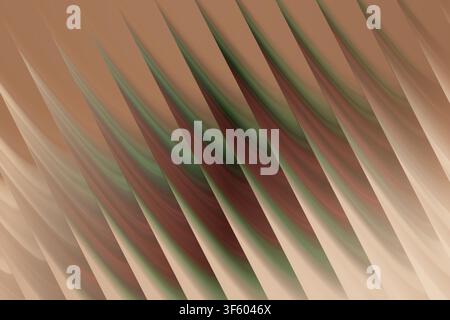 A high-resolution abstract fractal design featuring repeating diagonal wave-like structures with smooth gradients of brown, tan, and subtle green hues Stock Photo