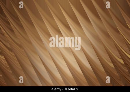 A sophisticated abstract background featuring repeating diagonal wave patterns in warm brown and bronze tones, creating a sense of depth and fluid mot Stock Photo