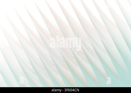 A clean and minimalist abstract design featuring soft diagonal waves and subtle gradients in pale mint green and white, isolated on a pure white backg Stock Photo
