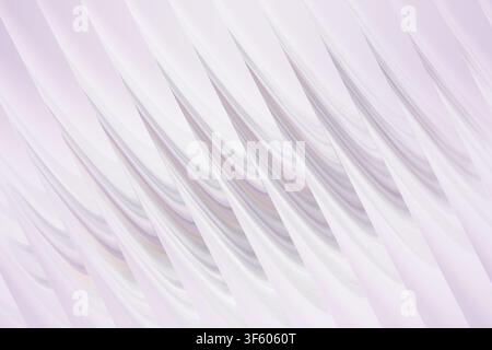 A minimalist abstract background featuring smooth, flowing diagonal wave patterns in shades of soft lilac and light purple, creating a sense of depth. Stock Photo