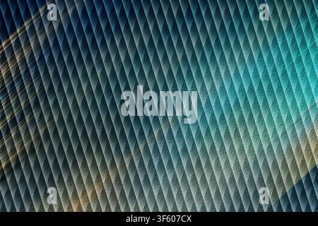 A high-resolution abstract background featuring repeating diagonal textured stripes with a gradient transition from deep blue to vibrant cyan. Stock Photo