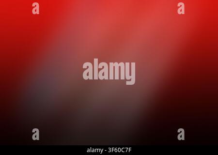 A vibrant red abstract background featuring a subtle, grainy texture and a soft diagonal light gradient transitioning from bright red to deep black. Stock Photo