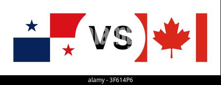 Panama vs Canada national flags competition banner background Stock Vector