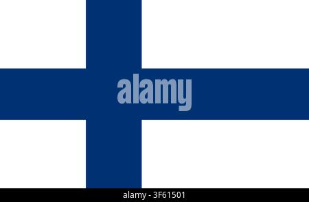 Finland national flag with official blue scandinavian cross Stock Vector