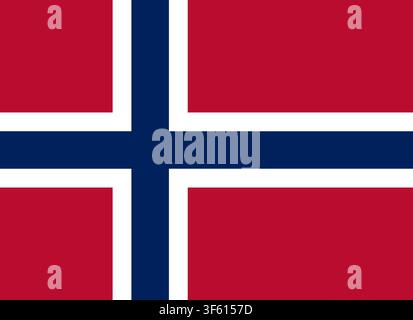 Norway national flag with official scandinavian cross Stock Vector