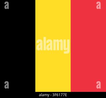 Belgium national flag with black yellow and red vertical bands in official proportions Stock Vector
