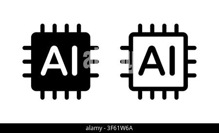 AI circuit vector icon artificial intelligence symbol Stock Vector