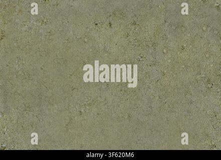 Full frame view of a rough, weathered concrete surface with mossy tint. Stock Photo