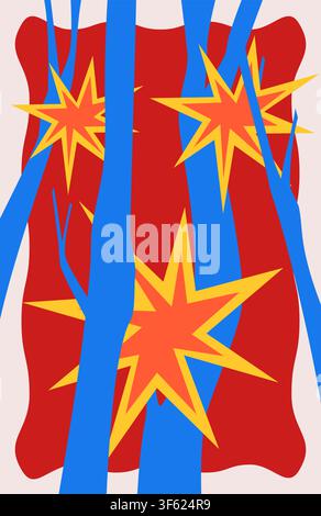 Dynamic Abstract Starburst Poster Stock Vector