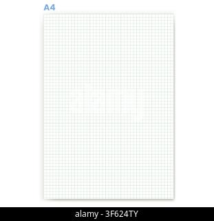 Engineering Graph Paper displays fine pale green squares with darker interval lines across white field. Ideal for technical drafting, architecture studies, precision plotting, schematic diagrams Stock Vector