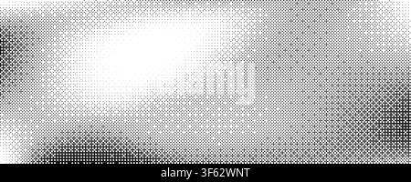Wide pixel bitmap screen pattern background. Retro dither pixelated gradient texture. Rasterized video game screen wallpaper. Vector dot haflton texure patten backdrop. 8 bit glitch noise overlay Stock Vector