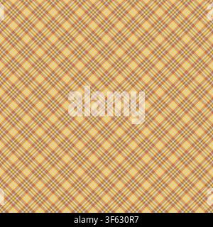 Diagonal Plaid Tartan Seamless Pattern Design in orange for fashion and home textiles Stock Vector