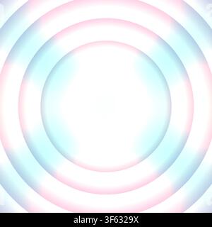 Abstract 3D concentric circle background with soft pastel pink cyan gradient layers paper cut depth effect modern minimal glowing ring frame vector il Stock Vector