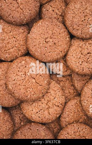 Close-up of traditional Broas de Mel de Cana, classic Madeiran cookies made with sugarcane honey. Rustic food background highlighting local gastronomy Stock Photo