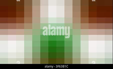 Abstract Pixelated Mosaic Pattern with Brown and Green Shades, Digital Pixel Art Vector Background Stock Vector