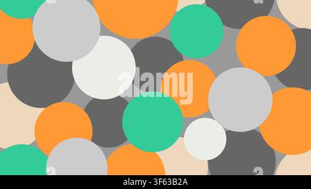 Abstract Polka Dot Pattern with Overlapping Colorful Circles, Retro Geometric Vector Background Stock Vector