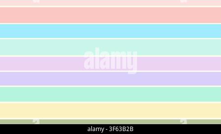 Abstract Horizontal Stripe Pattern with Soft Rainbow Pastel Tones, Minimalist Parallel Lines Vector Background Stock Vector