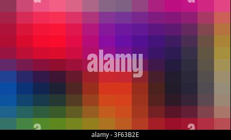 Abstract Pixelated Gradient Mosaic Pattern with Vibrant Rainbow Colors, Digital Pixel Art Vector Background Stock Vector
