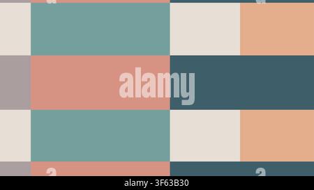 Abstract Geometric Color Block Pattern with Rectangular Grid, Minimalist Muted Tone Vector Background Stock Vector