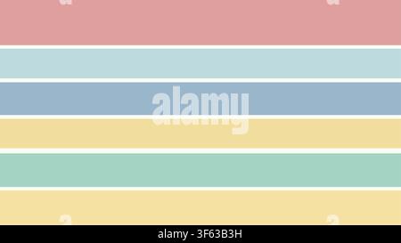 Abstract Horizontal Stripe Pattern with Pastel Colors, Minimalist Parallel Stripes Vector Background Stock Vector