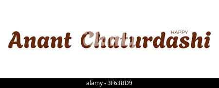 Elegant Anant Chaturdashi greeting design marking devotion to Lord Vishnu Stock Vector