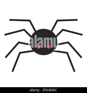 Cute Halloween Spider Cartoon Illustration Isolated on White Background Stock Vector